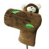 Maxbell Novelty Plush Bear Golf Headcover Golf Putter Head Covers Creative Brown