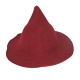 Maxbell Halloween Witch Hat Modern Knitting Cap Party Outfit Accessories Red