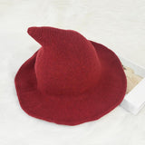 Maxbell Halloween Witch Hat Modern Knitting Cap Party Outfit Accessories Red