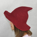 Maxbell Halloween Witch Hat Modern Knitting Cap Party Outfit Accessories Red