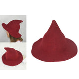 Maxbell Halloween Witch Hat Modern Knitting Cap Party Outfit Accessories Red