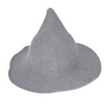 Maxbell Halloween Witch Hat Modern Knitting Cap Party Outfit Accessories Light grey