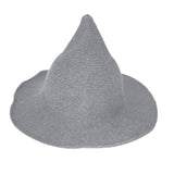 Maxbell Halloween Witch Hat Modern Knitting Cap Party Outfit Accessories Light grey