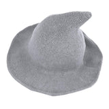 Maxbell Halloween Witch Hat Modern Knitting Cap Party Outfit Accessories Light grey