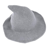 Maxbell Halloween Witch Hat Modern Knitting Cap Party Outfit Accessories Light grey