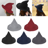 Maxbell Halloween Witch Hat Modern Knitting Cap Party Outfit Accessories Black