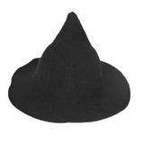 Maxbell Halloween Witch Hat Modern Knitting Cap Party Outfit Accessories Black