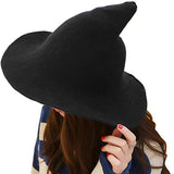 Maxbell Halloween Witch Hat Modern Knitting Cap Party Outfit Accessories Black