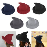 Maxbell Halloween Witch Hat Modern Knitting Cap Party Outfit Accessories Black