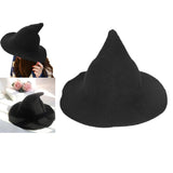 Maxbell Halloween Witch Hat Modern Knitting Cap Party Outfit Accessories Black