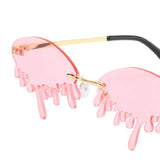 Irregular Lens Sunglasses Trendy Fashion UV Protection Sun Glasses Pink