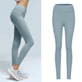 Maxbell Womens Seamless Yoga Pants High Waist Push Up Leggings Light Blue XS