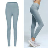 Maxbell Womens Seamless Yoga Pants High Waist Push Up Leggings Light Blue XS