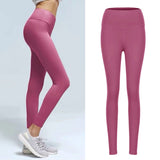 Maxbell Womens Seamless Yoga Pants High Waist Push Up Leggings Rose Red L