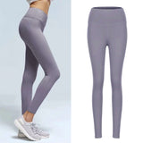 Maxbell Womens Seamless Yoga Pants High Waist Push Up Leggings Light Purple M