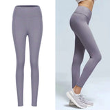 Maxbell Womens Seamless Yoga Pants High Waist Push Up Leggings Light Purple M