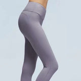 Maxbell Womens Seamless Yoga Pants High Waist Push Up Leggings Light Purple M