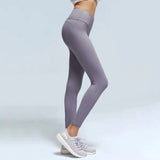 Maxbell Womens Seamless Yoga Pants High Waist Push Up Leggings Light Purple M