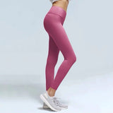 Maxbell Womens Seamless Yoga Pants High Waist Push Up Leggings Rose Red XS