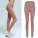 Maxbell Womens Seamless Yoga Pants High Waist Push Up Leggings Light Pink M