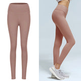 Maxbell Womens Seamless Yoga Pants High Waist Push Up Leggings Light Pink M