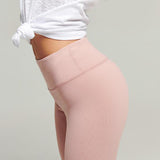 Maxbell Womens Seamless Yoga Pants High Waist Push Up Leggings Light Pink M