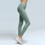 Maxbell Womens Seamless Yoga Pants High Waist Push Up Leggings Light Green M