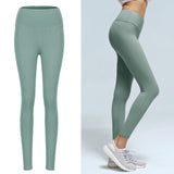 Maxbell Womens Seamless Yoga Pants High Waist Push Up Leggings Light Green M