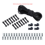 Maxbell Kayak Deck Rigging Kit: Bungee Cord + J Hooks + Tie Down Pad Eyes + Rivets