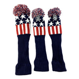 Maxbell 3pcs Golf Pom Pom Knit Headcover Fairway Woods Driver Hybrid Head Covers 03