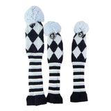 Maxbell 3pcs Golf Knitted Club Head Covers Driver, Fairway Headcover Light Blue