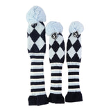 Maxbell 3pcs Golf Knitted Club Head Covers Driver, Fairway Headcover Light Blue