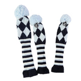 Maxbell 3pcs Golf Knitted Club Head Covers Driver, Fairway Headcover Light Blue