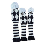 Maxbell 3pcs Golf Knitted Club Head Covers Driver, Fairway Headcover Light Blue