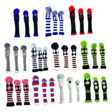 Maxbell 3pcs Golf Knitted Club Head Covers Driver, Fairway Headcover Black Blue