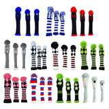 Maxbell 3pcs Golf Knitted Club Head Covers Driver, Fairway Headcover Black Blue