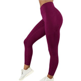 Maxbell Workout Leggings Gym Sportswear Yoga Pants Fitness Tights Trouser Red L