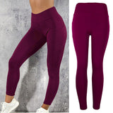 Maxbell Workout Leggings Gym Sportswear Yoga Pants Fitness Tights Trouser Red L