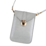 Maxbell PU Leather Touchable Phone Bag Crossbody Shoulder Bag Light Gray