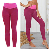 Maxbell Sexy Butt Lifting Leggings Honeycomb High Waisted Workout Tights L Pink