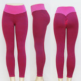 Maxbell Sexy Butt Lifting Leggings Honeycomb High Waisted Workout Tights L Pink