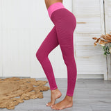 Maxbell Sexy Butt Lifting Leggings Honeycomb High Waisted Workout Tights L Pink