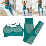 Maxbell Yoga Outfits for Women 2 Piece Set Workout Leggings Sports Bra  L Green