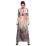 Maxbell Women Vampire Costume Outfit Ghost Bride Fancy Dress Up Halloween Party L