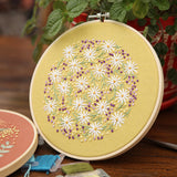 Maxbell Embroidery Hoop Kids Adult Cross Stitch Threads Kits - Flower Leaves Style 5