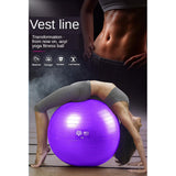 Maxbell Yoga Ball w/Pump Anti Burst Exercise Balance Workout Stability 65CM Purple