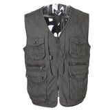 Maxbell Men Cotton Multipocket Button Waistcoat Outdoor Fishing Photography Vest 2XL