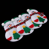 Maxbell 4pcs Christmas Tableware Cutlery Bag Silverware Holder Table Decor Snowman 1