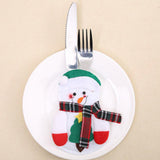 Maxbell 4pcs Christmas Tableware Cutlery Bag Silverware Holder Table Decor Snowman 1