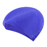 Maxbell Elastic Silicone Hair Protect Swimming Hat Long Hair Cap for Women Blue